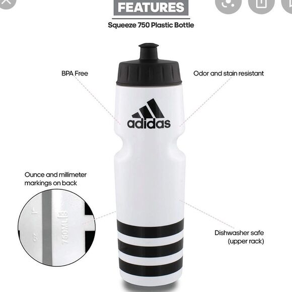 3 left! NWT Adidas 750 Squeeze Water Bottle - Picture 1 of 3